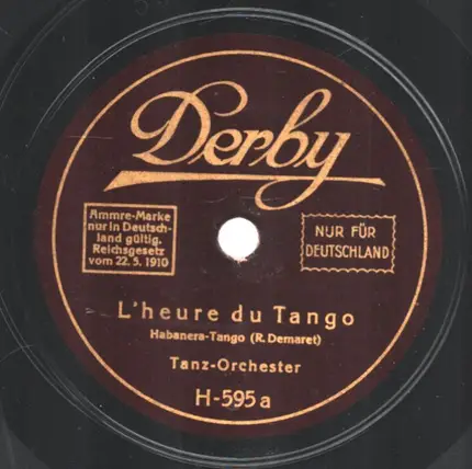 Tanz-Orchester - L'heure du Tango / Fleur d'amour