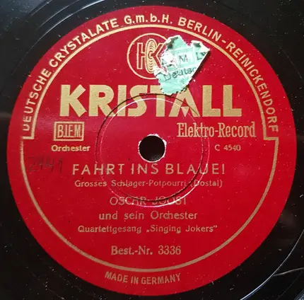 Tanzorchester Oskar Joost , Singing Jokers - Wir Tanzen Weltschlager / Fahrt Ins Blaue