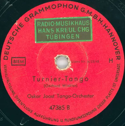 Tanzorchester Oskar Joost - Meisterschafts-Tango / Turnier-Tango