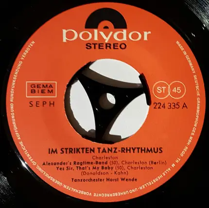 Tanzorchester Horst Wende - Im Strickten Tanz-Rhythmus, Charleston