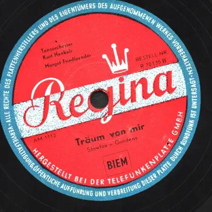 Tanzorchester Kurt Henkels - Träum von mir / Serenata Celeste