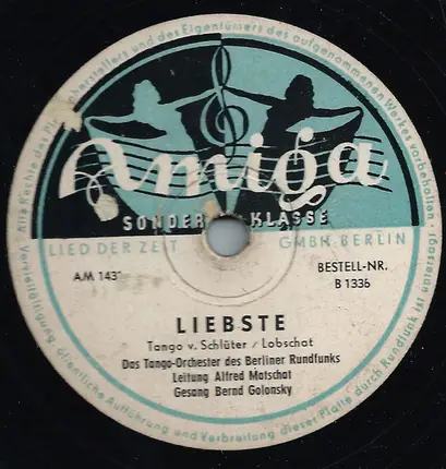 Tango-Orchester des Berliner Rundfunks , Alfred Matschat - Florentinische Nächte / Liebste