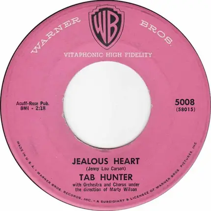 Tab Hunter - Jealous Heart / Lonesome Road