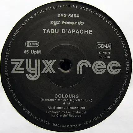 Tabù D'Apache - Colours