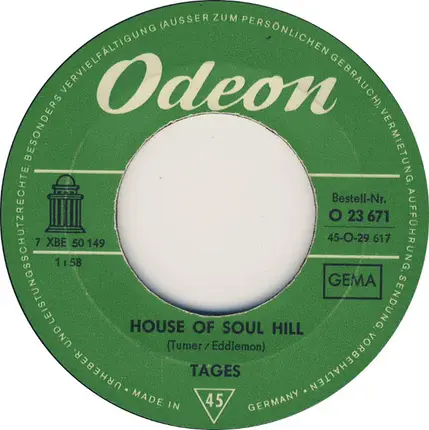 Tages - House Of Soul Hill / Sister's Got A Boyfriend