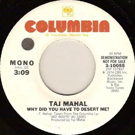 Taj Mahal - Why Did You Have To Desert Me?