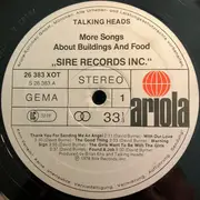 LP - Talking Heads - More Songs About Buildings And Food - Alternate Label