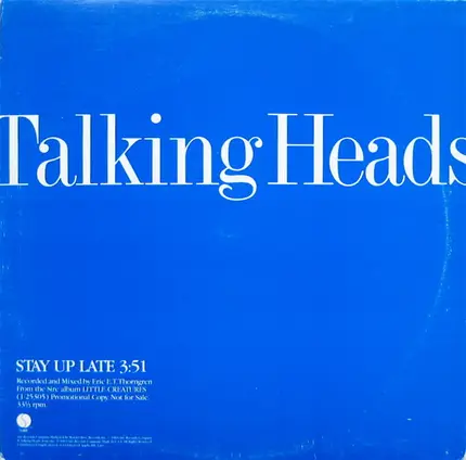 Talking Heads - Stay Up Late