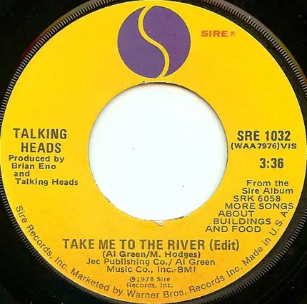 Talking Heads - Take Me To The River / Thank You For Sending Me An Angel