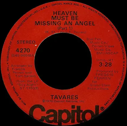 Tavares - Heaven Must Be Missing An Angel