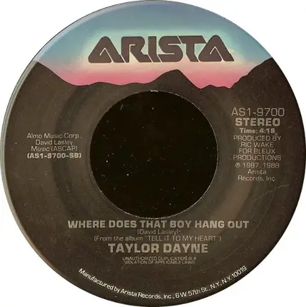 Taylor Dayne - I'll Always Love You / Where Does That Boy Hang Out