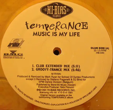 Temperance - Music Is My Life