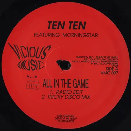 Ten Ten - All In The Game / Its Just A Groove (The Remixes)