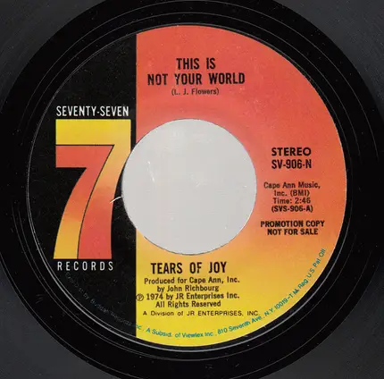 Tears Of Joy - This Is Not Your World