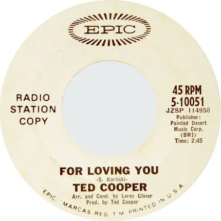 Ted Cooper - For Loving You / Louise Is Gone