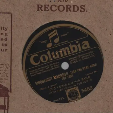 Ted Lewis And His Band - Good Night / Moonlight Madness (Then You Were Gone)