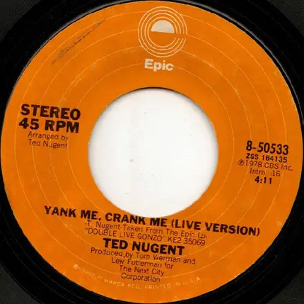 Ted Nugent - Yank Me, Crank Me (Live Version)
