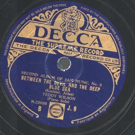 Teddy Wilson - Don´t blame me / Between the devil and the deep blue Sea