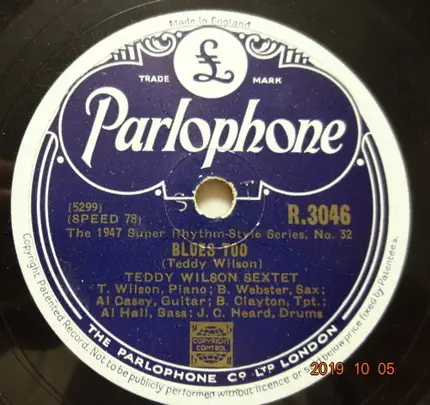 Teddy Wilson Sextet - I Can't Get Started / Blues Too