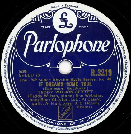 Teddy Wilson Quintet , Teddy Wilson Sextet - Bugle Call Rag / If Dreams Come True