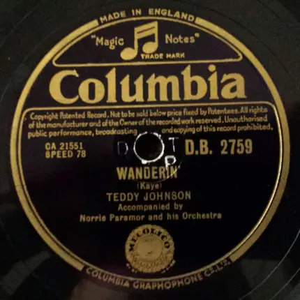 Teddy Johnson - Beloved, Be Faithful / Wanderin'