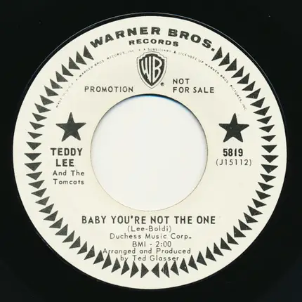 Teddy Lee And The Tomcats - Baby You're Not The One / Ready Baby
