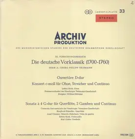 Georg Philipp Telemann - Ouvertüre D-dur, Konzert c-moll für Oboe, Streicher, Continuo, Sonata a 4 G-dur