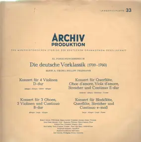 Georg Philipp Telemann - Konzert für 4 Violinen D-dur / Konzert für 3 Oboen, 3 Violinen und Continuo B-dur a.o.