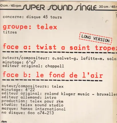 Telex - Twist A Saint Tropez