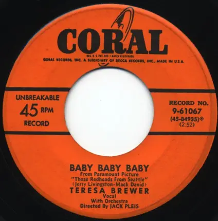 Teresa Brewer - I Guess It Was You All The Time / Baby Baby Baby