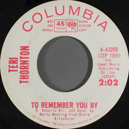 Teri Thornton - To Remember You By