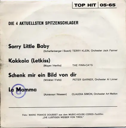 Terry Klein / The Finn-Cats / Peter Garner / Claudia Simon - Sorry Little Baby / Kokkola - Letkiss / Schenk Mir Ein Bild von Dir / La Mamma