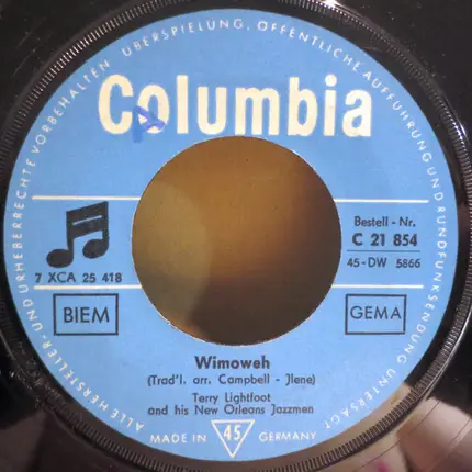 Terry Lightfoot's Jazzmen - Pull 'N' Push / Wimoweh