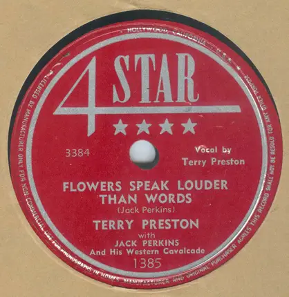 Terry Preston With Jack Perkins And His Western Cavalcade - The Letter You Promised To Write / Flowers Speak Louder Than Words