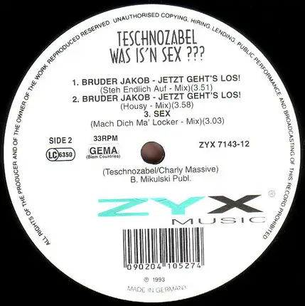 Teschnozabel - Was Is'n Sex???