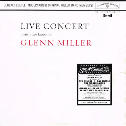 Tex Beneke ! Ray Eberle ! The Modernaires ! The Glenn Miller Orchestra - Live Concert - Music Made Famous By Glenn Miller