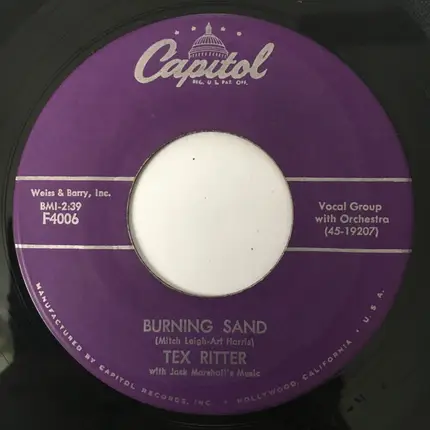 Tex Ritter - Jealous Heart / Rye Whiskey