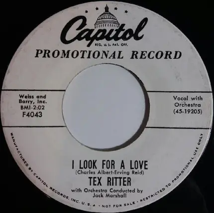 Tex Ritter - The History Song / I Look For A Love