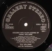 LP - Tex Williams & The Sundowners - The Golden Hits From The Legend That Was Hank Williams