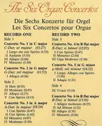 Double LP - Thomas Arne - The Six Organ Concertos