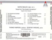 CD - Mahler / Thomas Hampson / Geoffrey Parsons - Des Knaben Wunderhorn (Original Piano Versions)