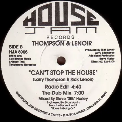 Thompson & Lenoir - Can't Stop The House