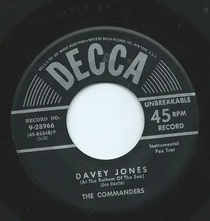 The Commanders - I Want A Little Girl/Davey Jones (At The Bottom Of The Sea)