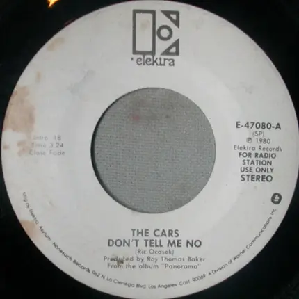 The Cars - Don't Tell Me No
