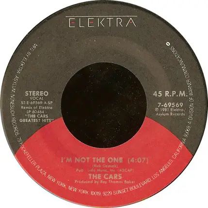 The Cars - I'm Not The One