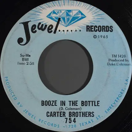 The Carter Brothers - Booze In The Bottle / Stop Talking In Your Sleep