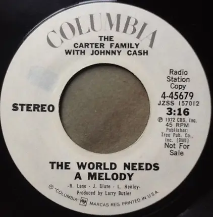 The Carter Family With Johnny Cash - The World Needs A Melody