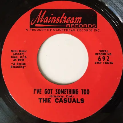 The Casuals - Jesamine (A Butterfly Child) / I've Got Something Too