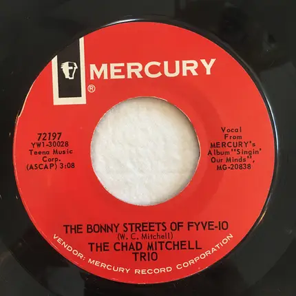 The Chad Mitchell Trio - The Marvelous Toy / The Bonny Streets Of Fyve-10