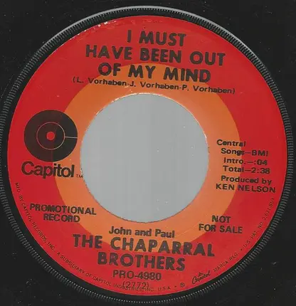 The Chaparral Brothers - Hello L.A., Bye Bye Birmingham
